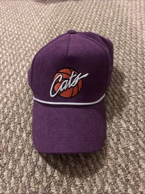 Purple 'Cats' Basketball Rope-Trim Baseball Cap